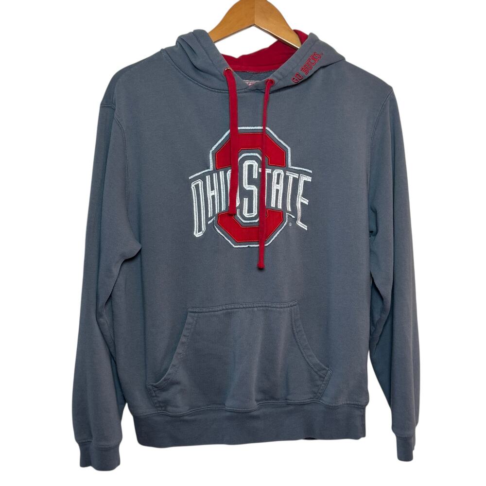 Ohio State Scarlet & Gray Embroidered Size Medium Go Bucks Hoodie Sweatshirt